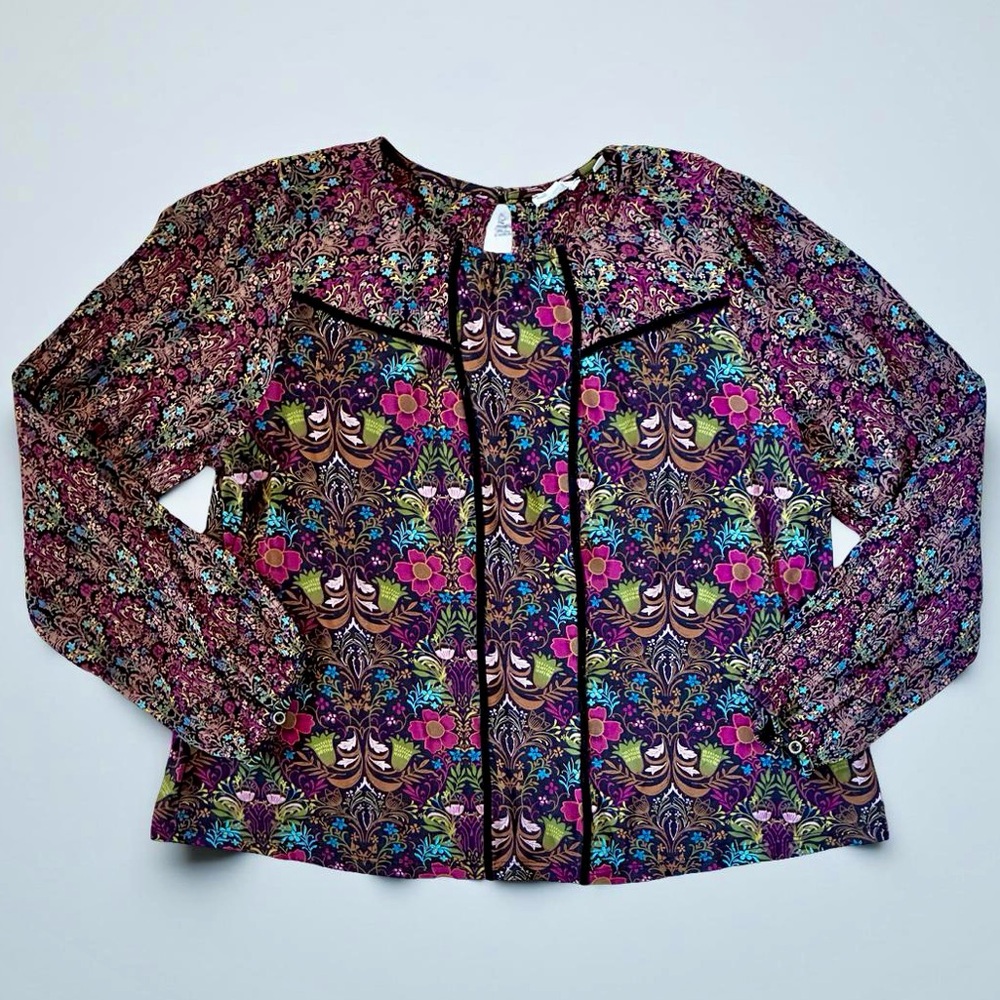 Fat Face Multicolor Floral Boho Blouse